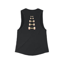 Load image into Gallery viewer, Women's Flowy Scoop Muscle Tank: dumbbell progression