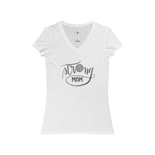 Load image into Gallery viewer, Women's Jersey Short Sleeve V-Neck Tee: strong mom