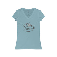Load image into Gallery viewer, Women's Jersey Short Sleeve V-Neck Tee: strong mom