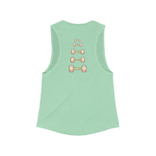 Load image into Gallery viewer, Women&#39;s Flowy Scoop Muscle Tank: dumbbell progression
