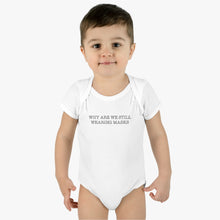 Load image into Gallery viewer, Why masks Infant Baby Rib Bodysuit
