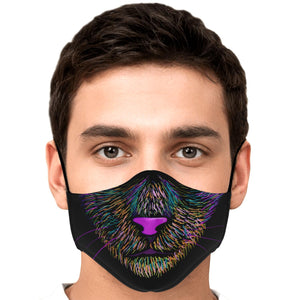 Neon Cat face cover