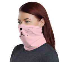 Load image into Gallery viewer, Neck Gaiter: pink cat
