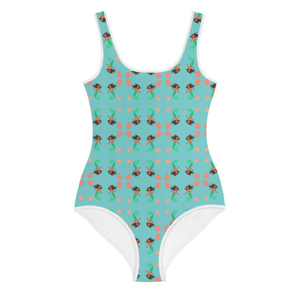 All-Over Print Youth Swimsuit: mermaid