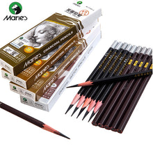 Load image into Gallery viewer, Maries Soft Medium Hard Black Sketch Charcoal Pencil for Sketching Drawing Painting Office School Stationery Art Supplies

