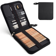 Load image into Gallery viewer, Marco 29 PCS Professional Sketch &amp; Drawing Art Tool Kit With Graphite Pencils, Charcoal Pencils, Paper Erasable Pen, Craft Knife
