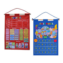 Load image into Gallery viewer, Fabric Calendar Learning Chart Crafts with Weather Season Months Week Date Letters - For Kids Early Education
