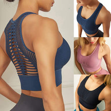 Load image into Gallery viewer, Women Sports Bra Sexy Mesh Breathable Sports Top Push Up Female Gym Fitness Sports Underwear Female Seamless Running Yoga Bra
