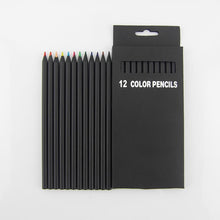 Load image into Gallery viewer, NOVERTY High Quality 12 Colors Black Wood Pencil Set Drawing Painting Stationery Art Color Pencil School Supplies 05406
