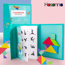 Load image into Gallery viewer, Magnetic Tangram Puzzle Book Portable Preschool Baby Kids Toys Intelligence Jigsaw Puzzle Wooden Educational Toys for Children
