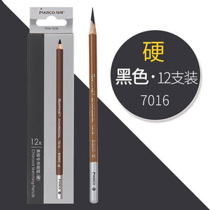 Marco Black/White/Brown Charcoal Highlighter Sketch Pencil Drawing Set Art Supplies Professional Sketching Tools