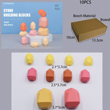 Load image into Gallery viewer, Children&#39;s Wooden Colored Stone Jenga Building Block Educational Toy Creative Nordic Style Stacking Game Rainbow Wooden Toy Gift
