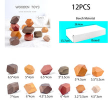 Load image into Gallery viewer, Children&#39;s Wooden Colored Stone Jenga Building Block Educational Toy Creative Nordic Style Stacking Game Rainbow Wooden Toy Gift
