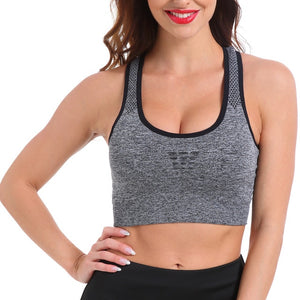SEXYWG Top Athletic Running Sports Bra Yoga Brassiere Workout Gym Fitness Women Seamless High Impact Padded Underwear Vest Tanks